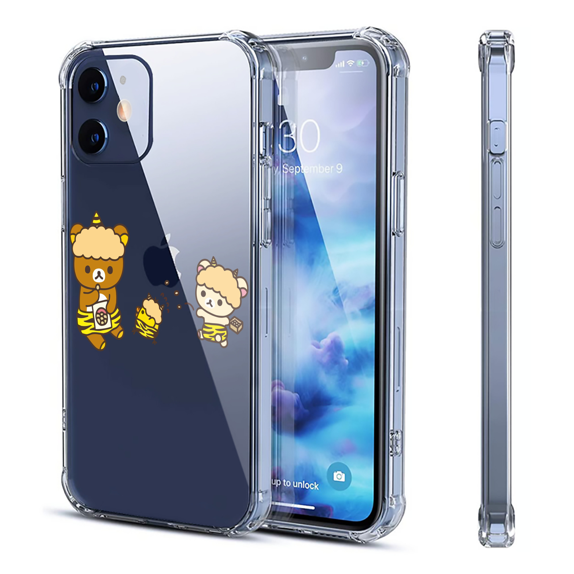 （画像用） リラックマ リラックマ キイロイトリ Rilakkuma Korilakkuma Kiiroitori 【iPhone 12シリーズ対応】透明スマホケース（クリアソフトケース）